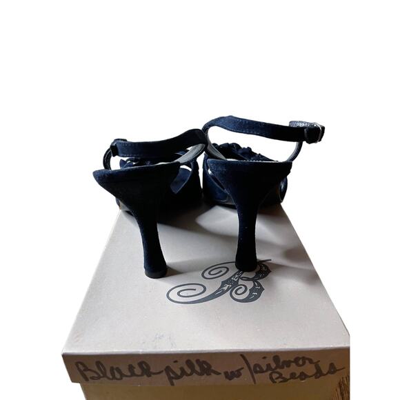 BELTRAMI Suede Sandals Navy Blue 3D Floral Design Sling Back Italy EU 38 US 7.5 - Picture 9 of 14